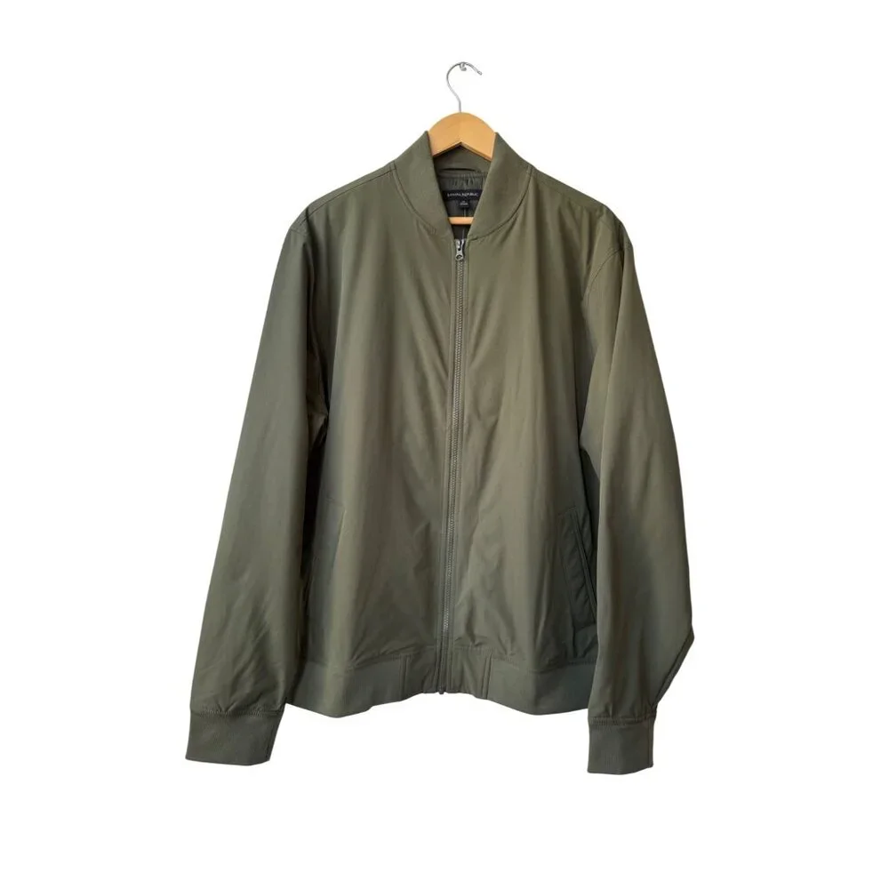 Banana‎ Republic Mens Olive Green Bomber Jacket Size XL NWT Lightweight Full Zip